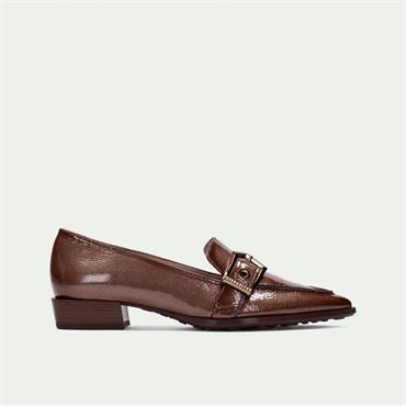 Hispanitas Turin Pointed Toe Loafer - Taupe Patent